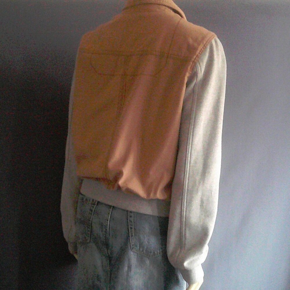 Anthropologie Hei Hei Excursion Tan Cotton Bomber Jacket L - Picture 7 of 8
